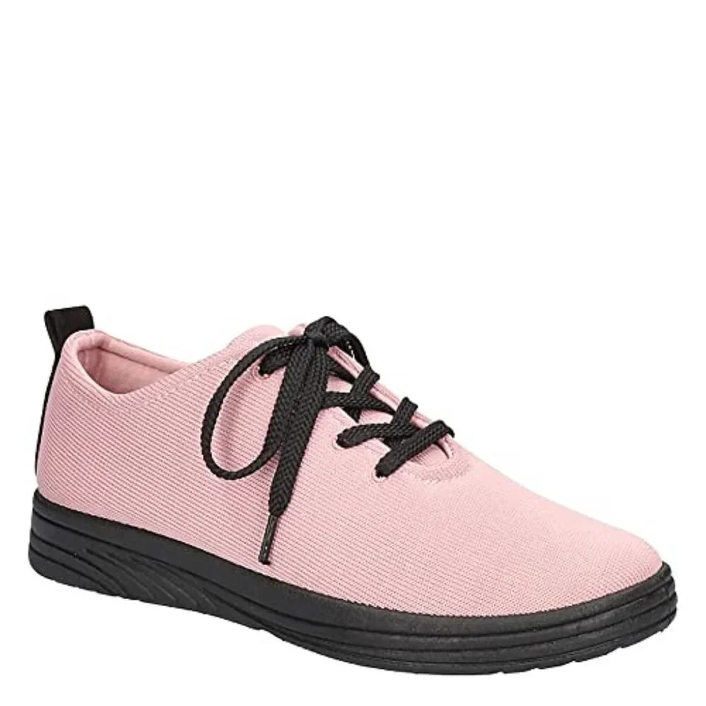 Easy Street Women's Command Knit Sneakers, Blush, 6.5 Wide